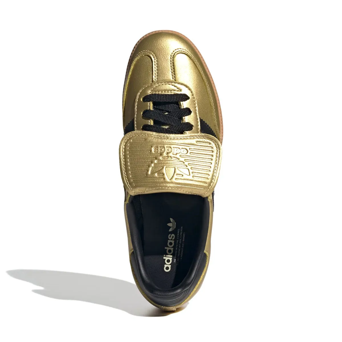 Wmns Samba Long Tongue 'Gold Metallic Black Gum' dimension Stylish grip
