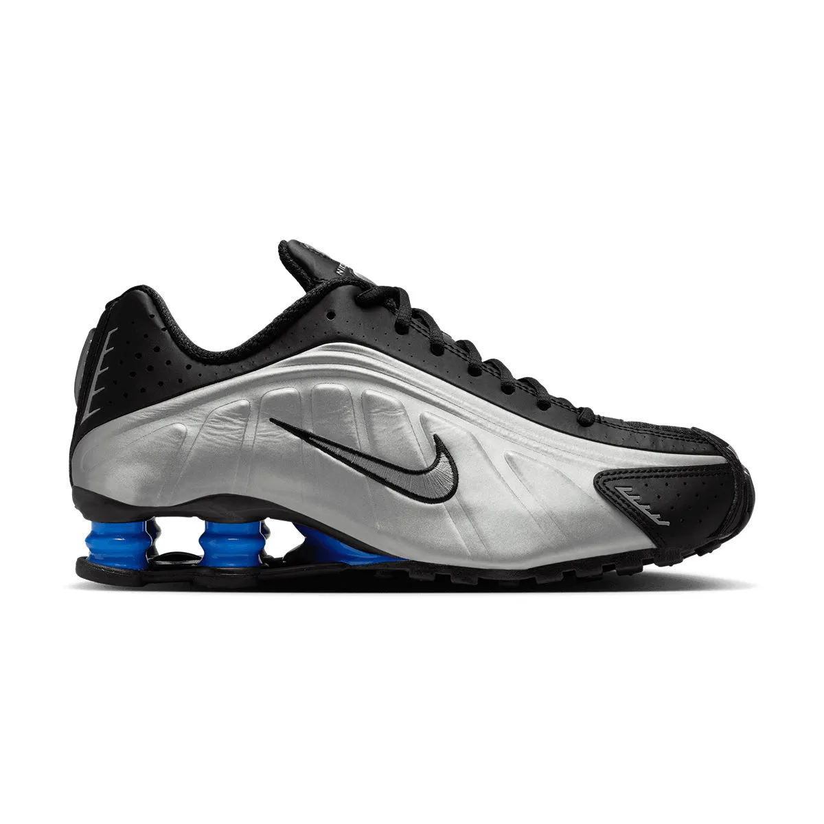 sport - wear graduation Wmns Shox R4 'Metallic Silver Black Racer Blue'