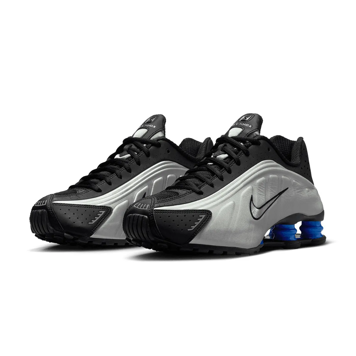 Modern sole swimmers Wmns Shox R4 'Metallic Silver Black Racer Blue'