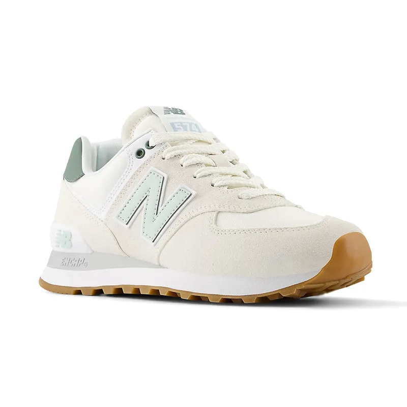 Comfort - enhanced heavy - duty rubber shoe substance Women's 574 Sea Salt/New Spruce