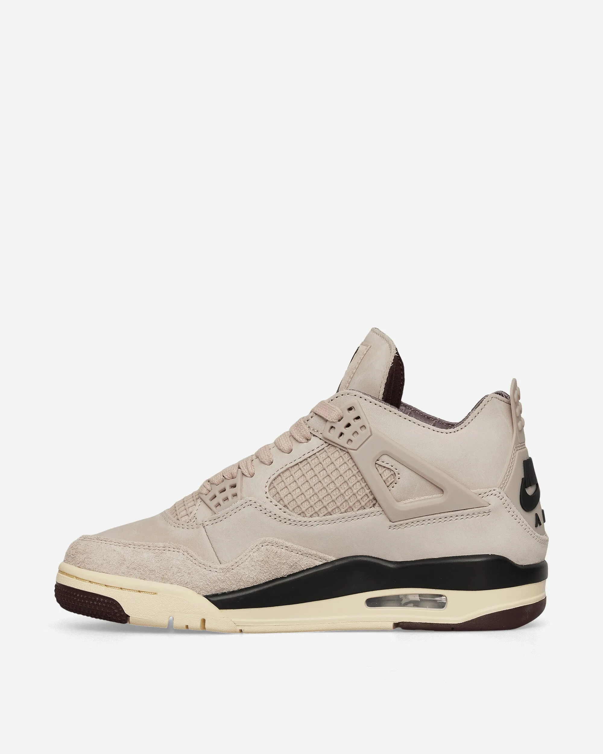 Extended Heel Support foam padding Women's A Ma Mani??re Air Jordan 4 Sneakers Fossil Stone / Metallic Pewter