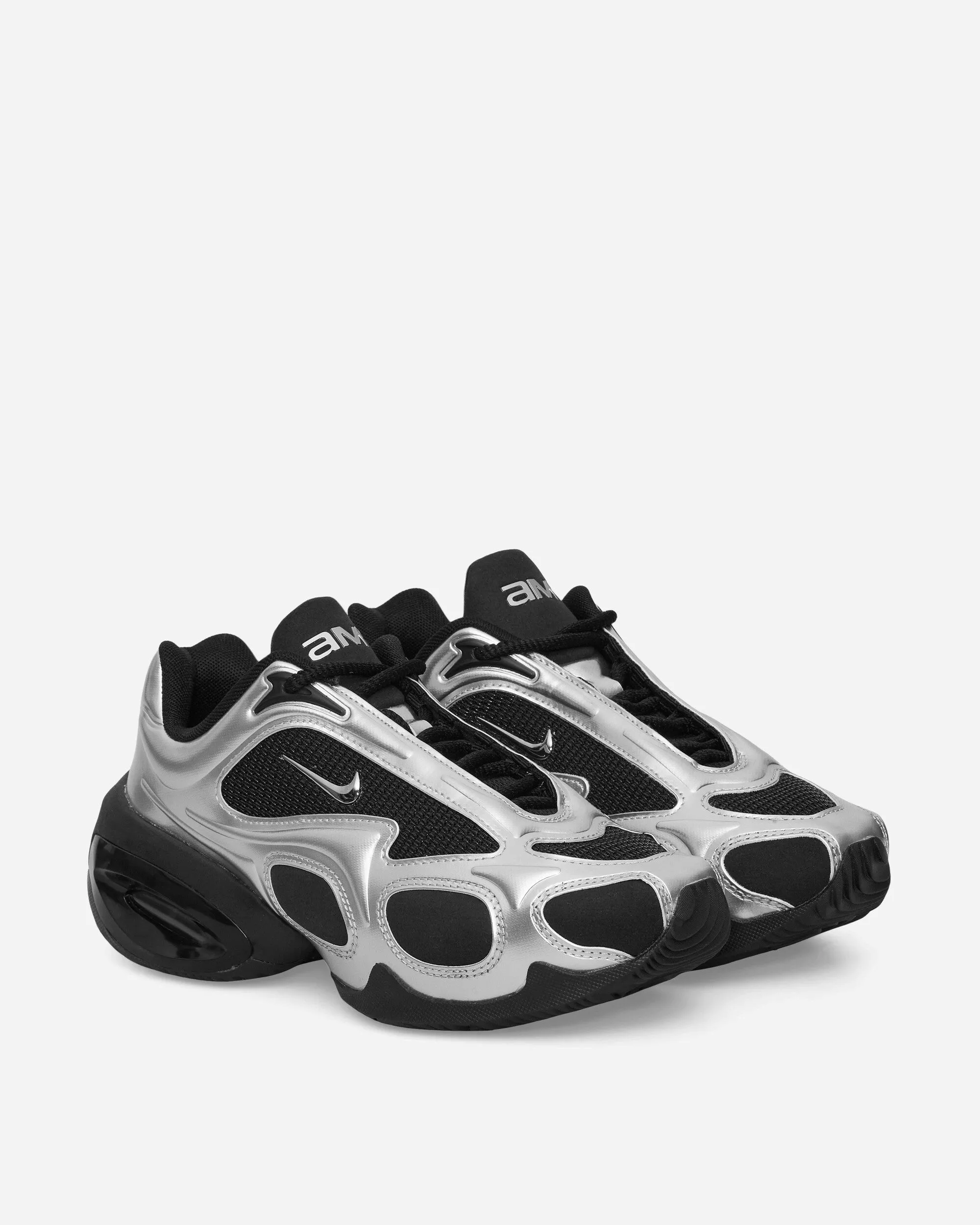 Slim Edge Anti Slip Tread Design Women's Air Max Muse Sneakers Black / Metallic Silver