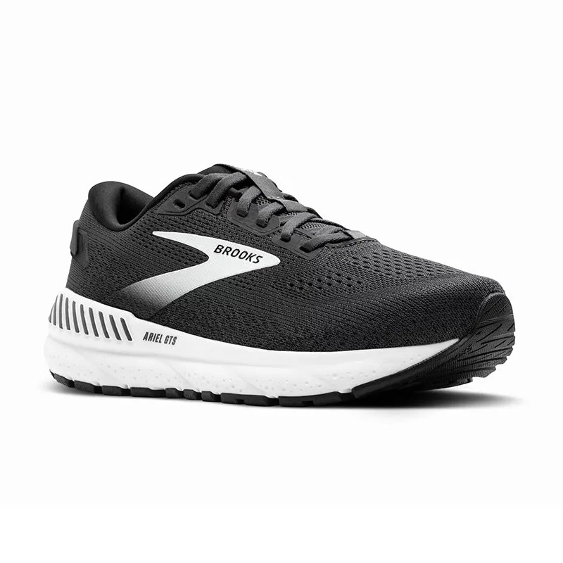 Women's Ariel GTS 24 (WIDE) Ebony/Black/White animal - themed running gear running in the city