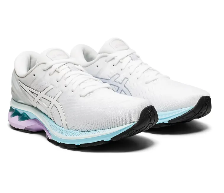 Women's Asics Gel-Kayano 27 (White/Pure Silver) Contemporary Fit Full Comfort