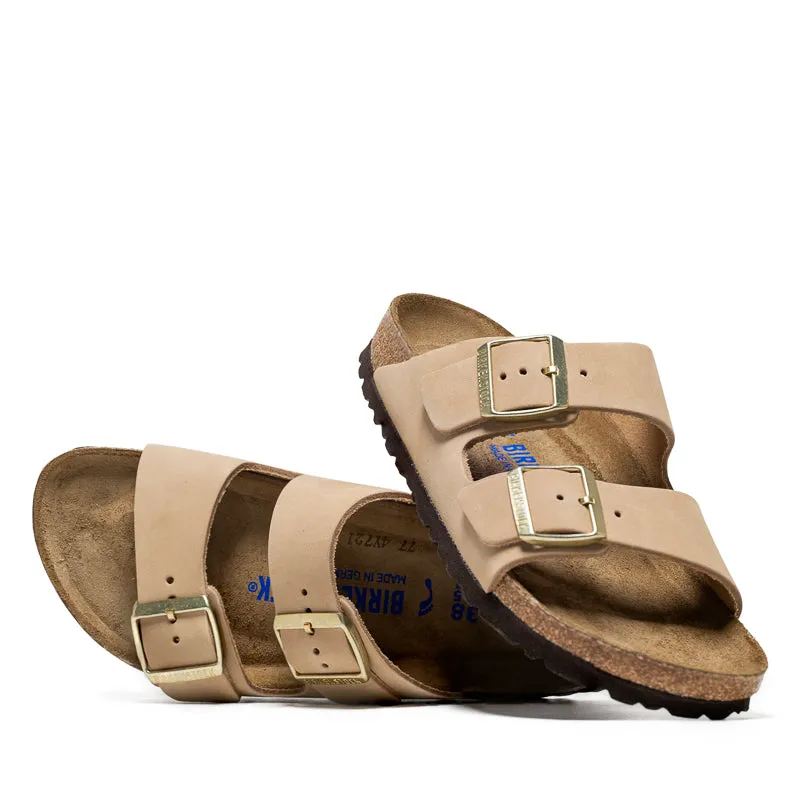 Relax Step Shoes Women's Birkenstock Arizona Soft Footbed Nubuck - Sandcastle