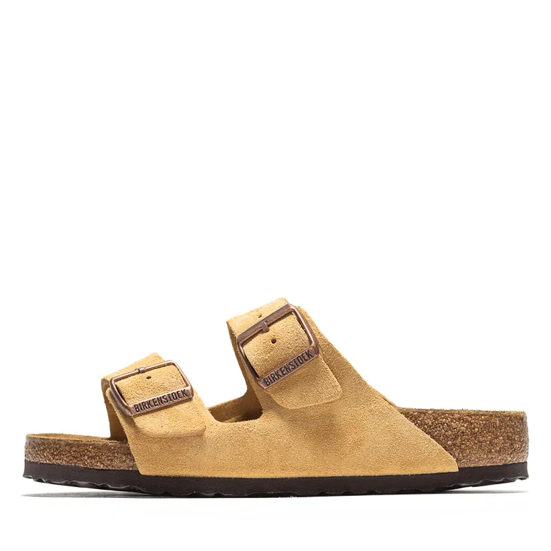 Women's Birkenstock Arizona Suede - Latte Cream Motion Comfort Relax Walk Shoes