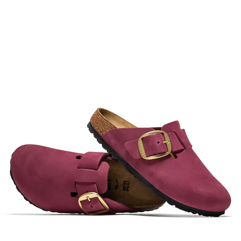 All-Day Wear Women's Birkenstock Boston Big Buckle Nubuck - Berry Crush