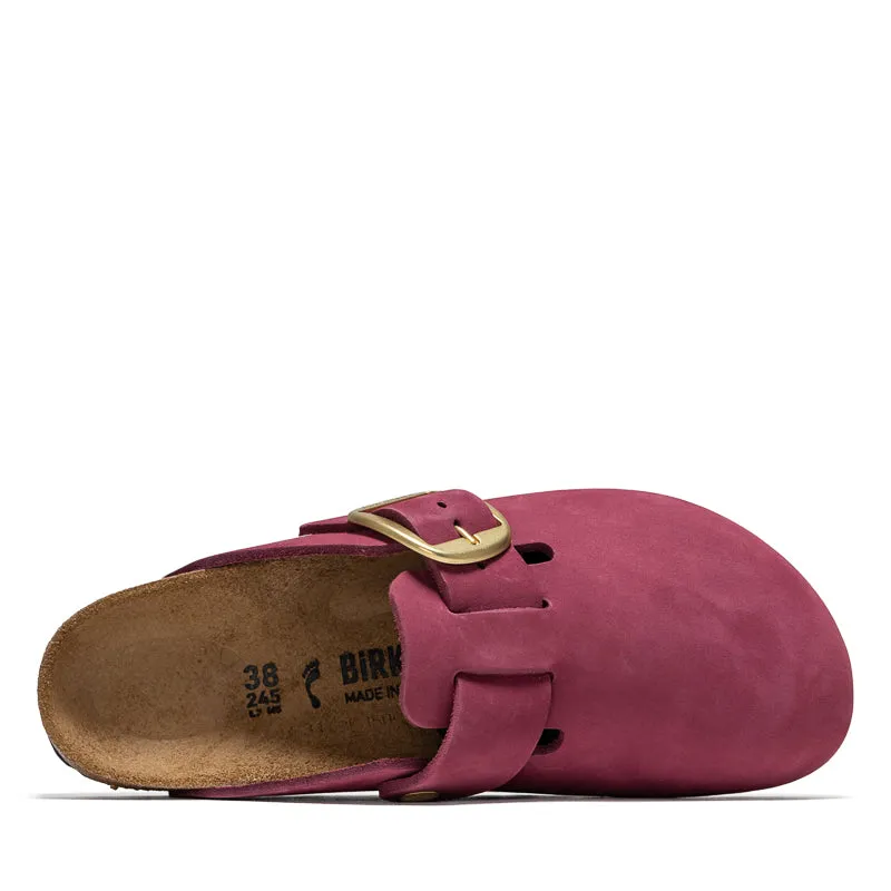 Cushioned Comfort Women's Birkenstock Boston Big Buckle Nubuck - Berry Crush