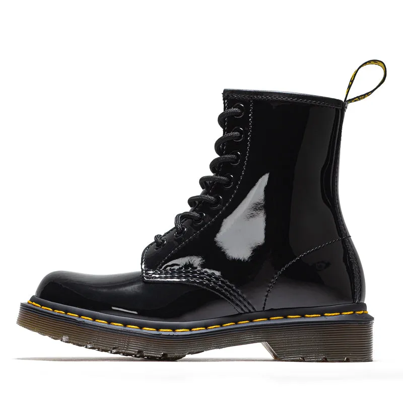 Women's Dr. Martens 1460 - Black Patent Lamper Thermal Core Windy Weather Comfort collar