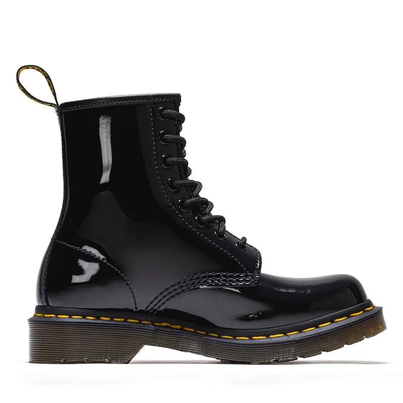 Women's Dr. Martens 1460 - Black Patent Lamper Flexible Material Adventure Wear