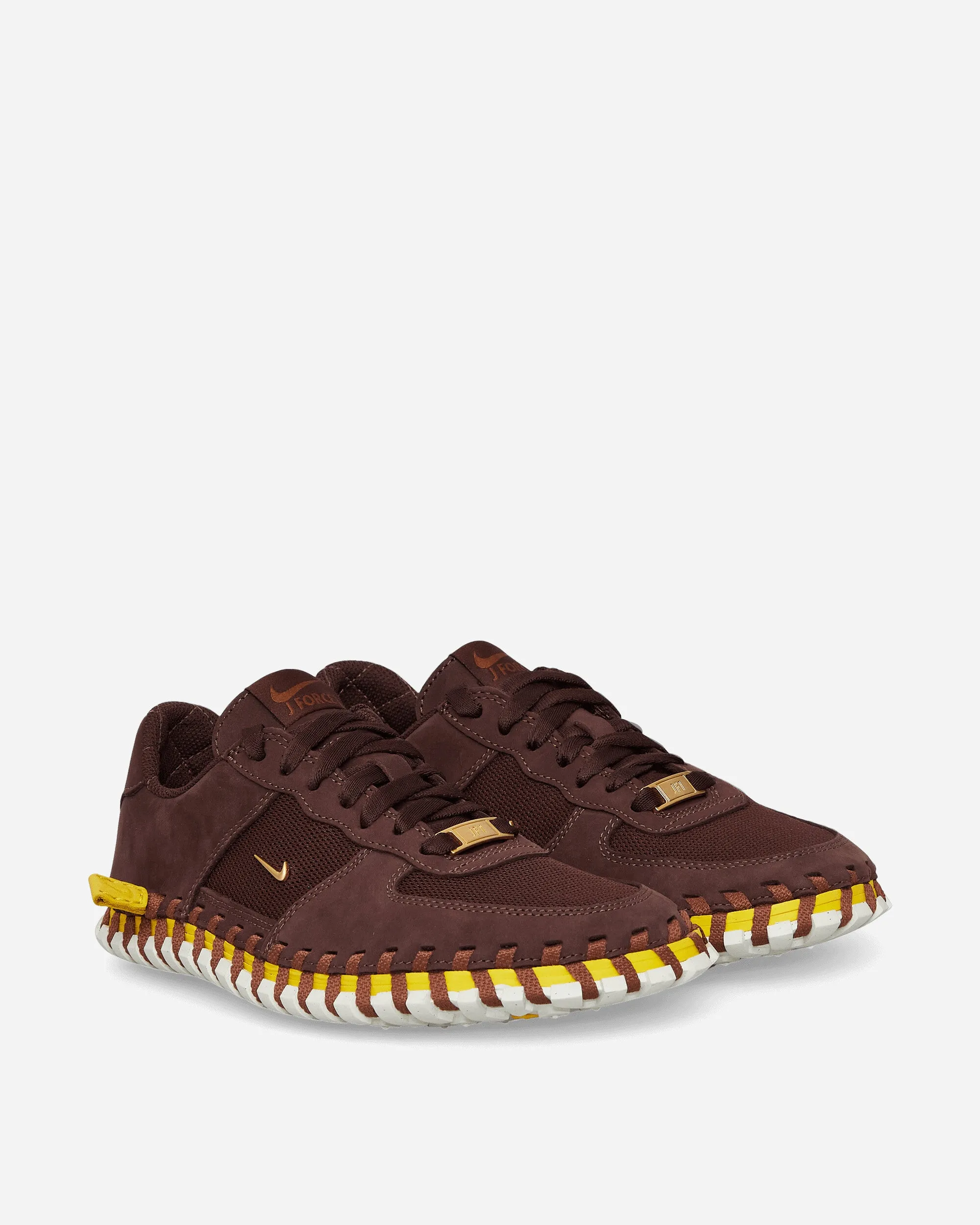 Women's JACQUEMUS J Force 1 Low LX Sneakers Earth / Metallic Gold Fashion Base All-weather breathability