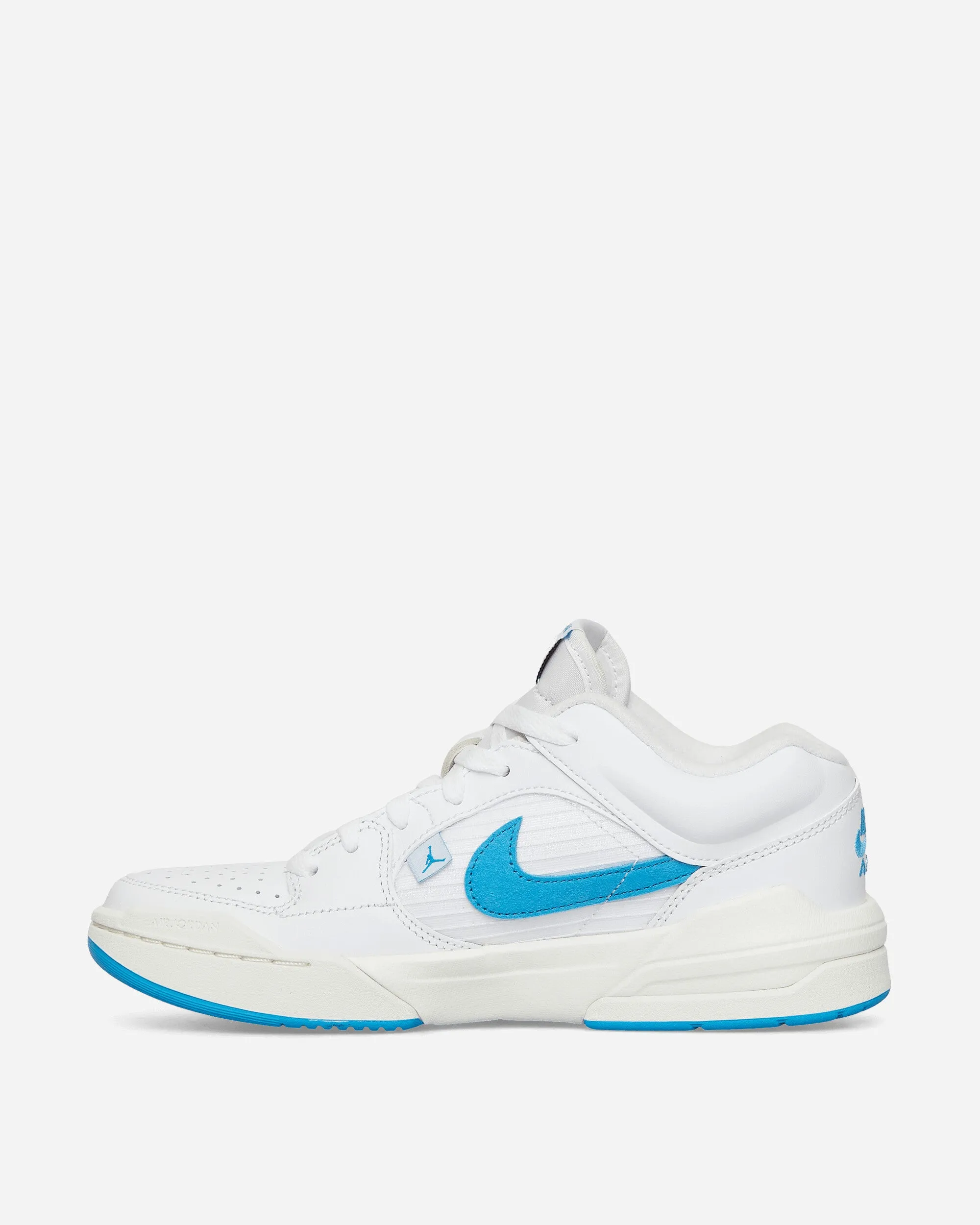 Women's Jordan Stadium 90 Sneakers White / Dark Powder Blue Lightweight Framework Adaptive Support
