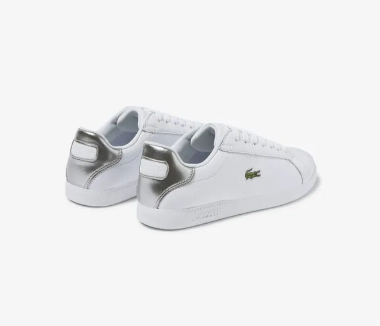 Women's Lacoste Graduate 120 1 (White/Silver) Rubber Outsole