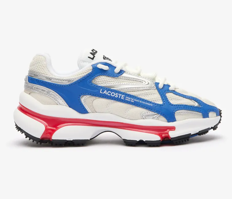 Women's Lacoste L003 2K24 124 1 SFA (White/Red/Blue) slim fit Run All Day