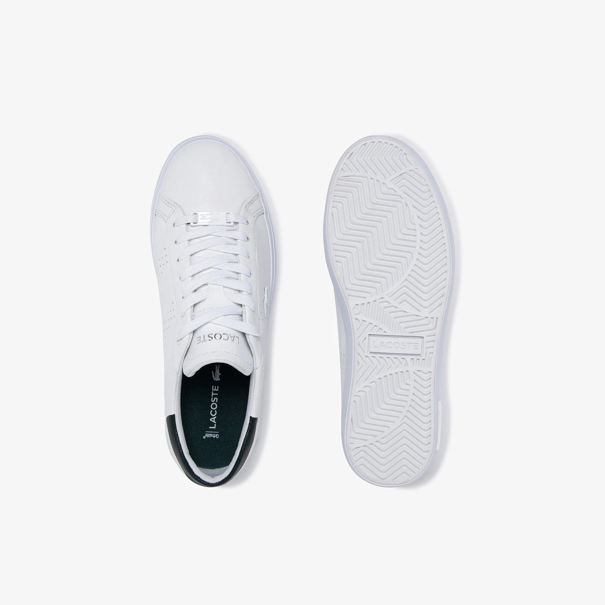 AntiFatigue Layered Chic Women's Lacoste Powercourt 2.0 0321 1 SFA (White/Dark Green)