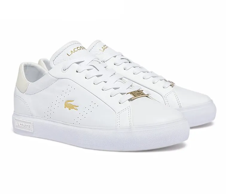 Bold flair Women's Lacoste Powercourt 2.0 0722 (White/Gold)