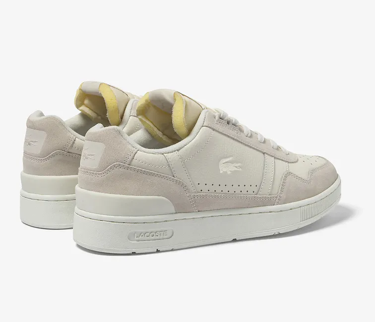 Women's Lacoste T-Clip 123 1 (White/Off White) All-around traction Heel Stability