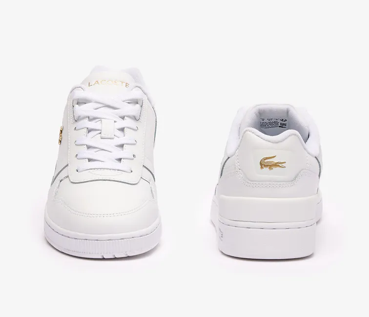 Women's Lacoste T-Clip 124 1 SFA (White/Gold) Anti microbial Low Support