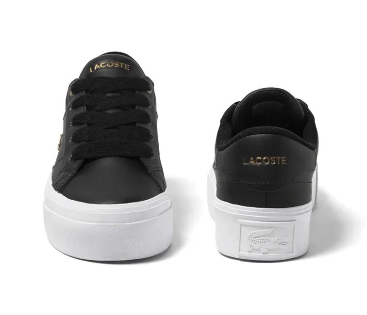 Women's Lacoste Ziane Platform 123 1 CFA (Black/White) LightweightSole