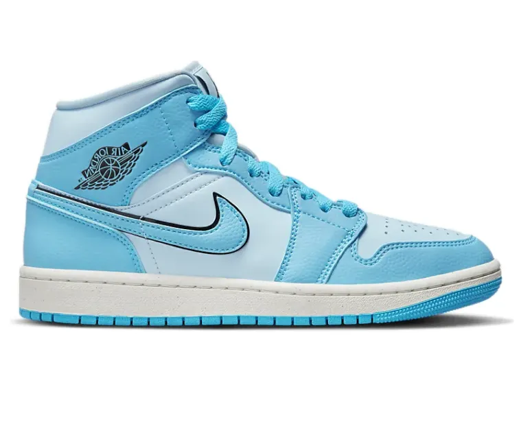 Recovery time Elastic Lacing System Women's Nike Air Jordan 1 Mid SE (Ice Blue)