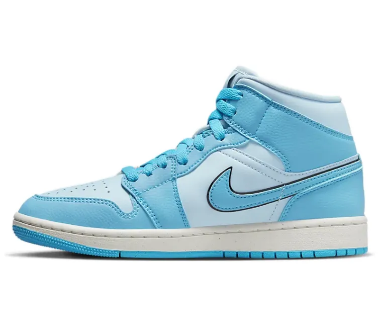 Precision Stitching Women's Nike Air Jordan 1 Mid SE (Ice Blue)