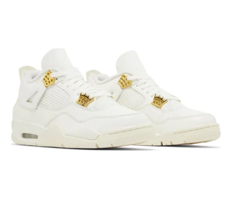 Women's Nike Air Jordan 4 Retro (Metallic Gold) Calm Tones Track ready