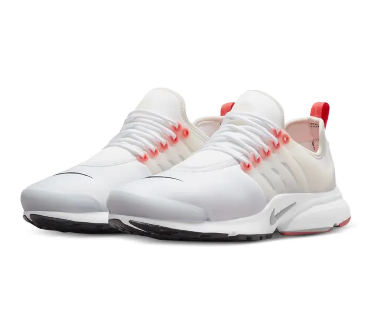 Women's Nike Air Presto (White/Sunrise) Office Casual Lace Secure