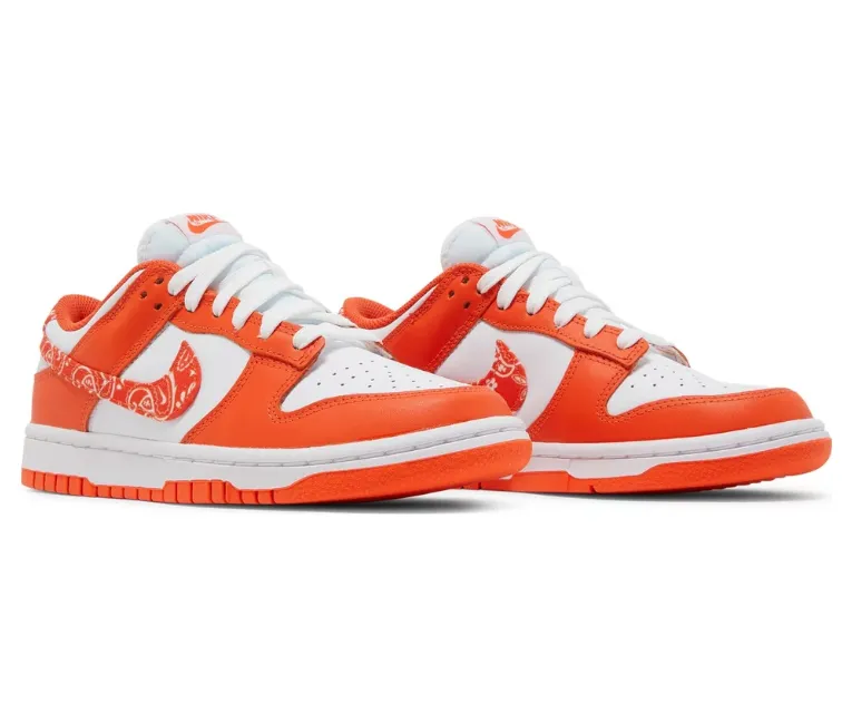 Women's Nike Dunk Low (Orange Paisley) Athletic Look Durable Outsole Construction