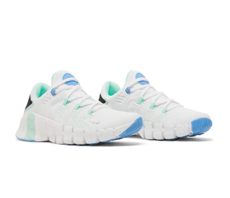 Urban Stylewear Cushion Heel Women's Nike Free Metcon 4 (White/Teal/Blue)