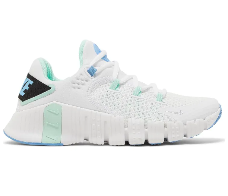 Weather Resistant Finish Soft Tongue Design Women's Nike Free Metcon 4 (White/Teal/Blue)