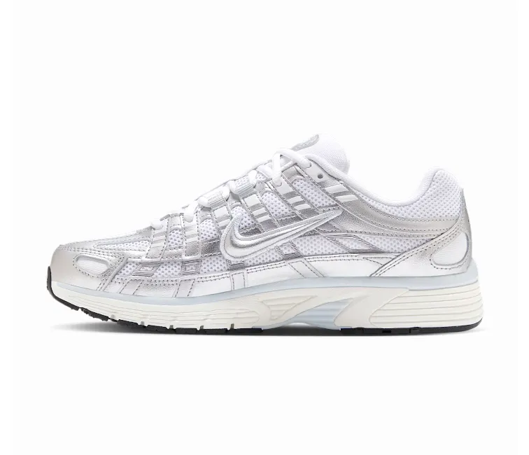 Women??s Nike P-6000 (White/Metallic Silver) ShockAbsorbing Adaptive Comfort