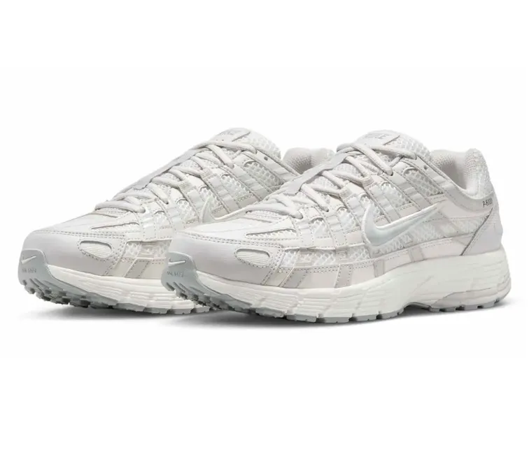 Plush Cushion Molded Heel Women??s Nike P-6000 (White/Wolf Grey)