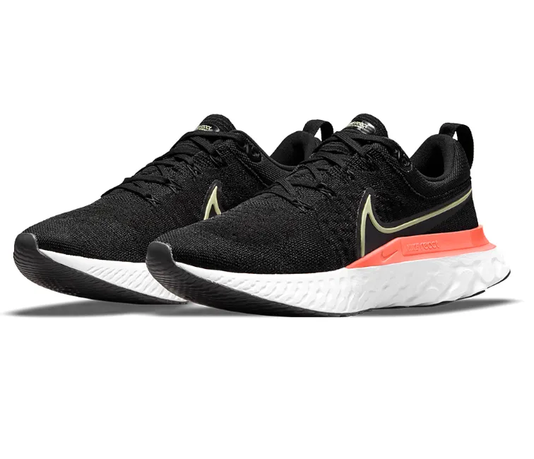 Women's Nike React Infinity Run FK 2 (Black/Lime Ice-Magic Ember) Slim Shape Jump Support