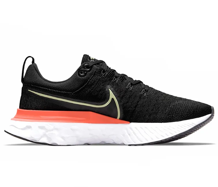 Foot alignment Women's Nike React Infinity Run FK 2 (Black/Lime Ice-Magic Ember)
