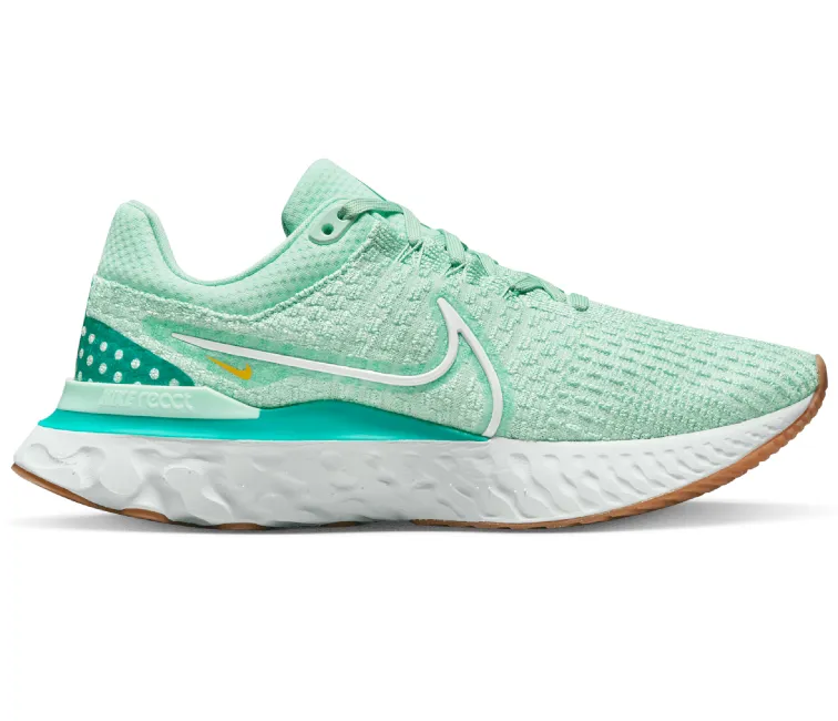 Women's Nike React Infinity Run FK 3 (Mint/White) orthopedic insole Microfiber Lining Tech