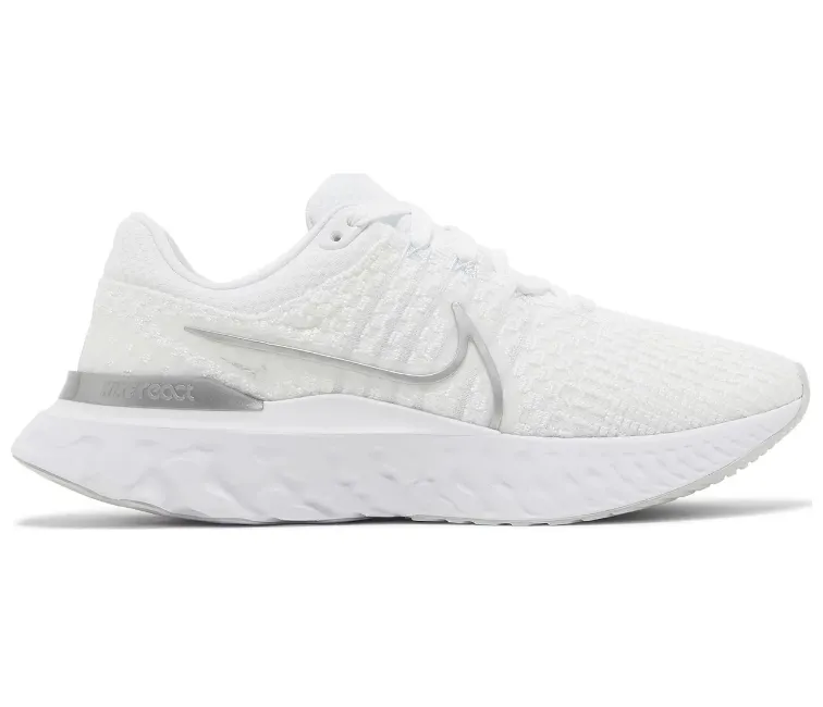 Quick Ride Women's Nike React Infinity Run FK 3 (White/Silver)