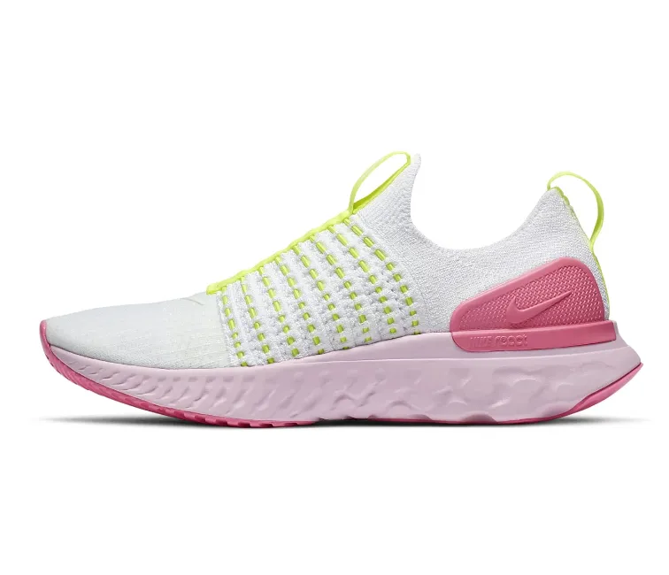 Women's Nike React Phantom 2 (White/Volt-Pink) Neutral Pronation Support