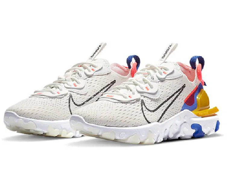 Women's Nike React Vision Dimsix  (White/Iron Grey) Shine Finish Basketball sneakers
