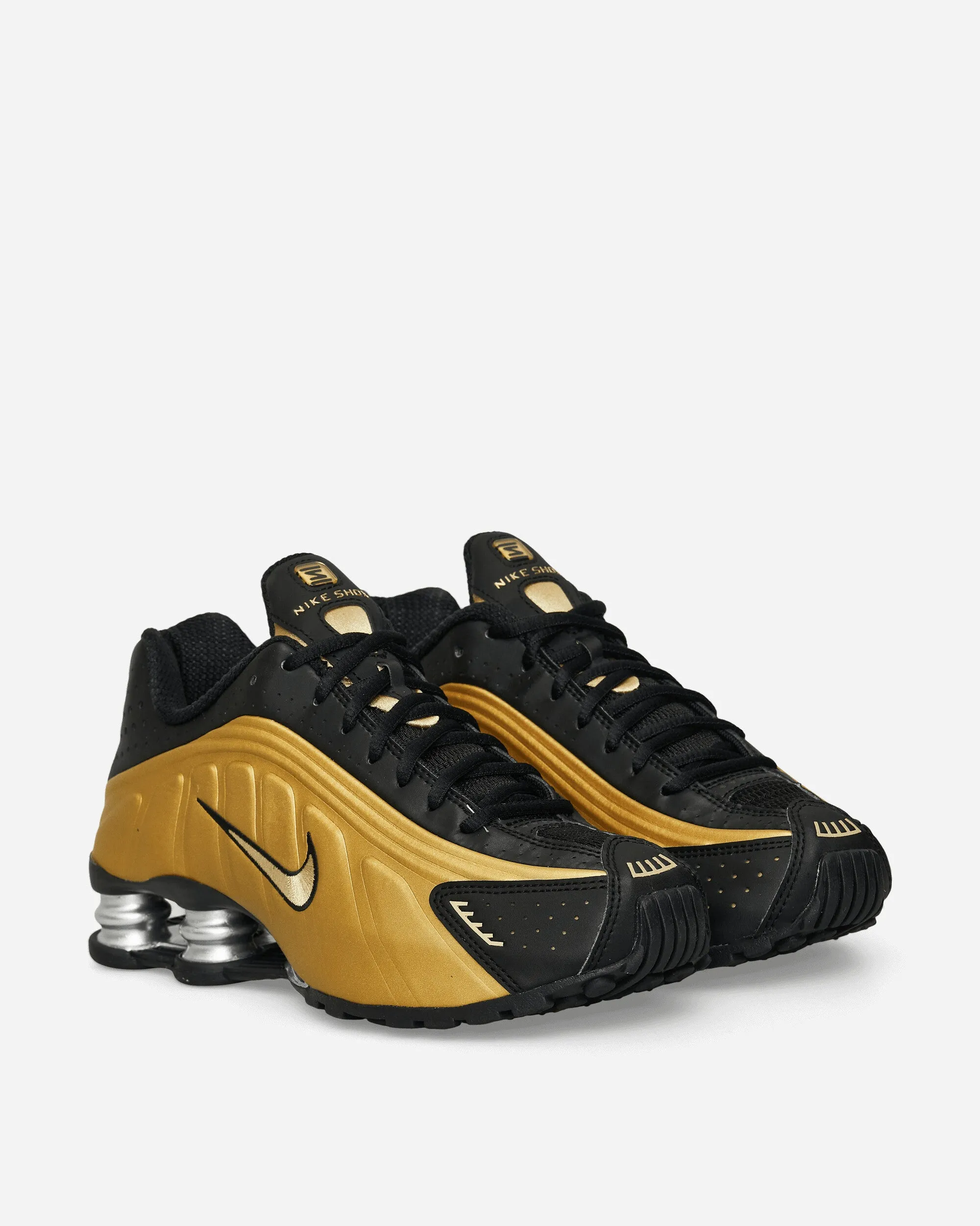 Women's Shox R4 Sneakers Black / Metallic Gold Sleek Profile Moisture control