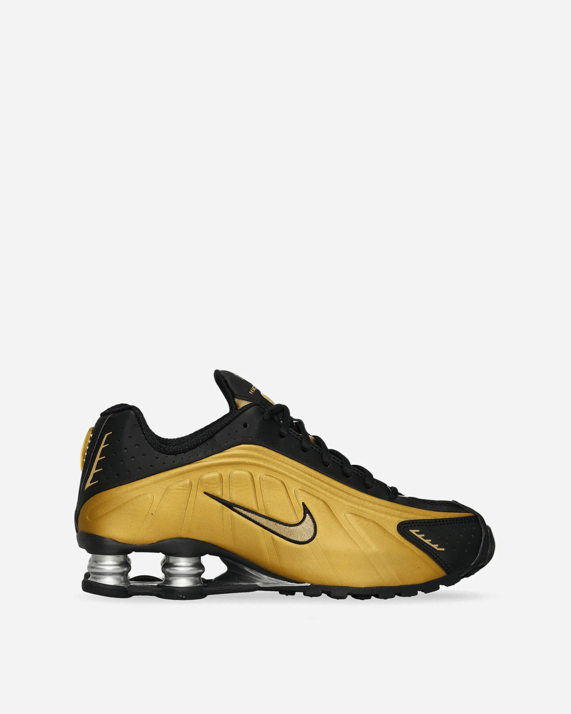 Women's Shox R4 Sneakers Black / Metallic Gold Weekend Walker Smooth Siding