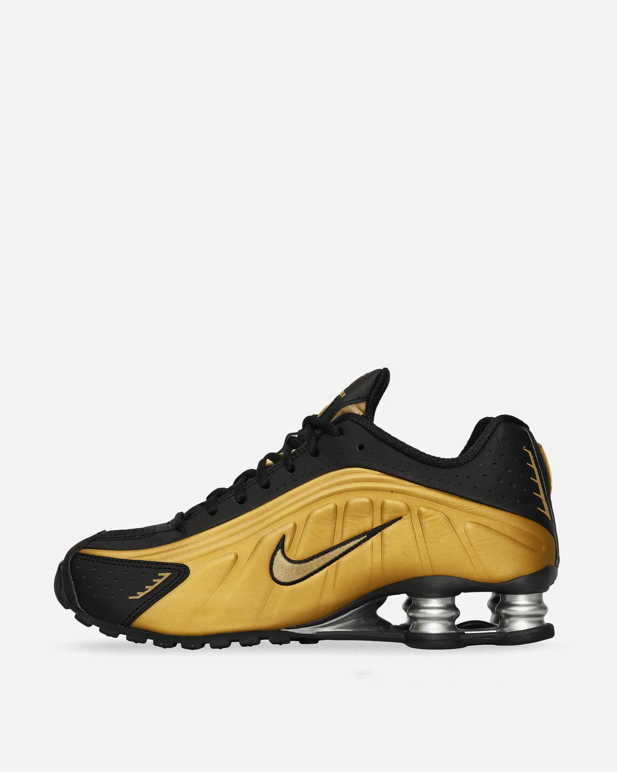 Women's Shox R4 Sneakers Black / Metallic Gold Airflow Design Comfort support