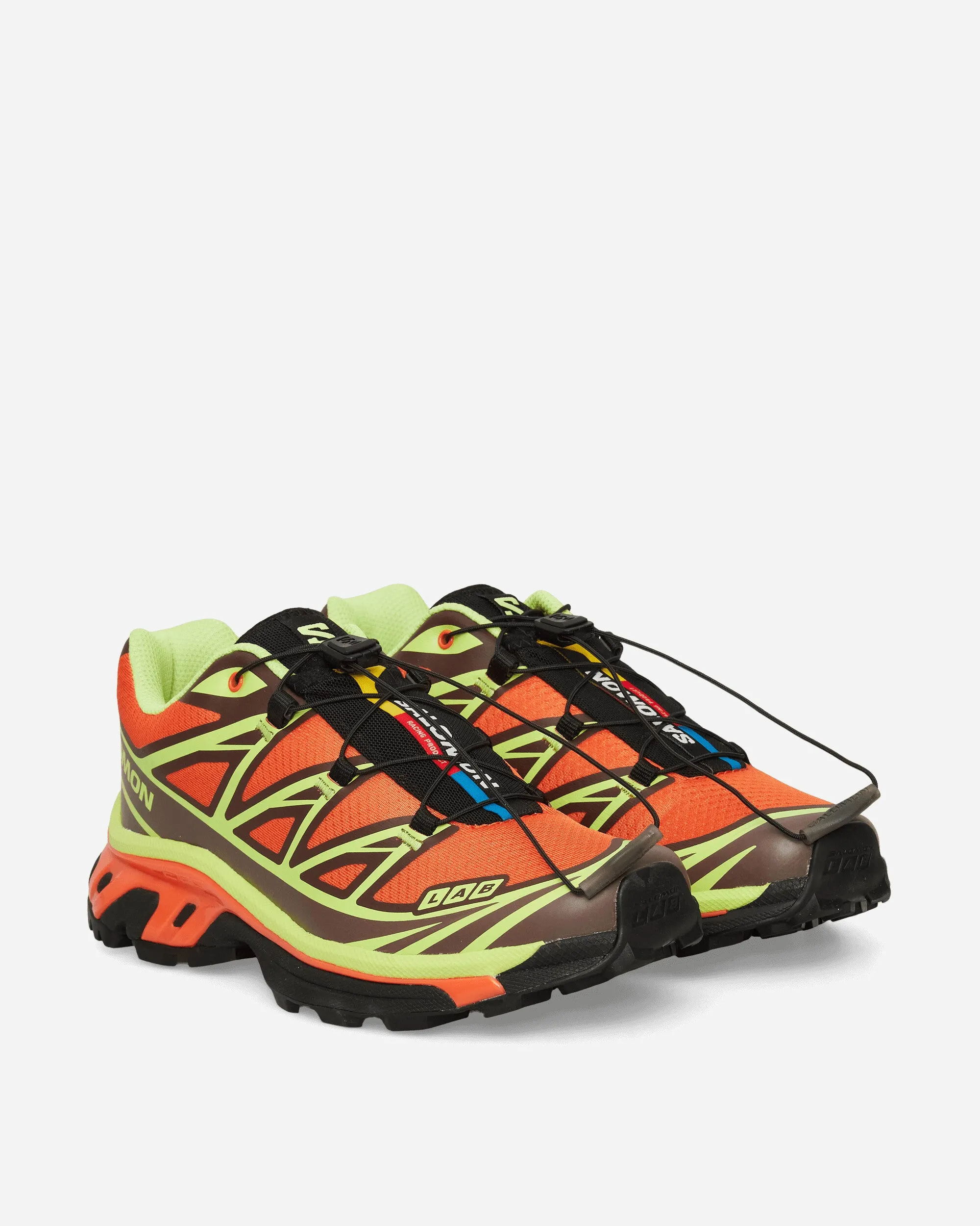 XT-6 Sneakers Red Orange / Sharp Green / Black Durable Material Adjustable Closure