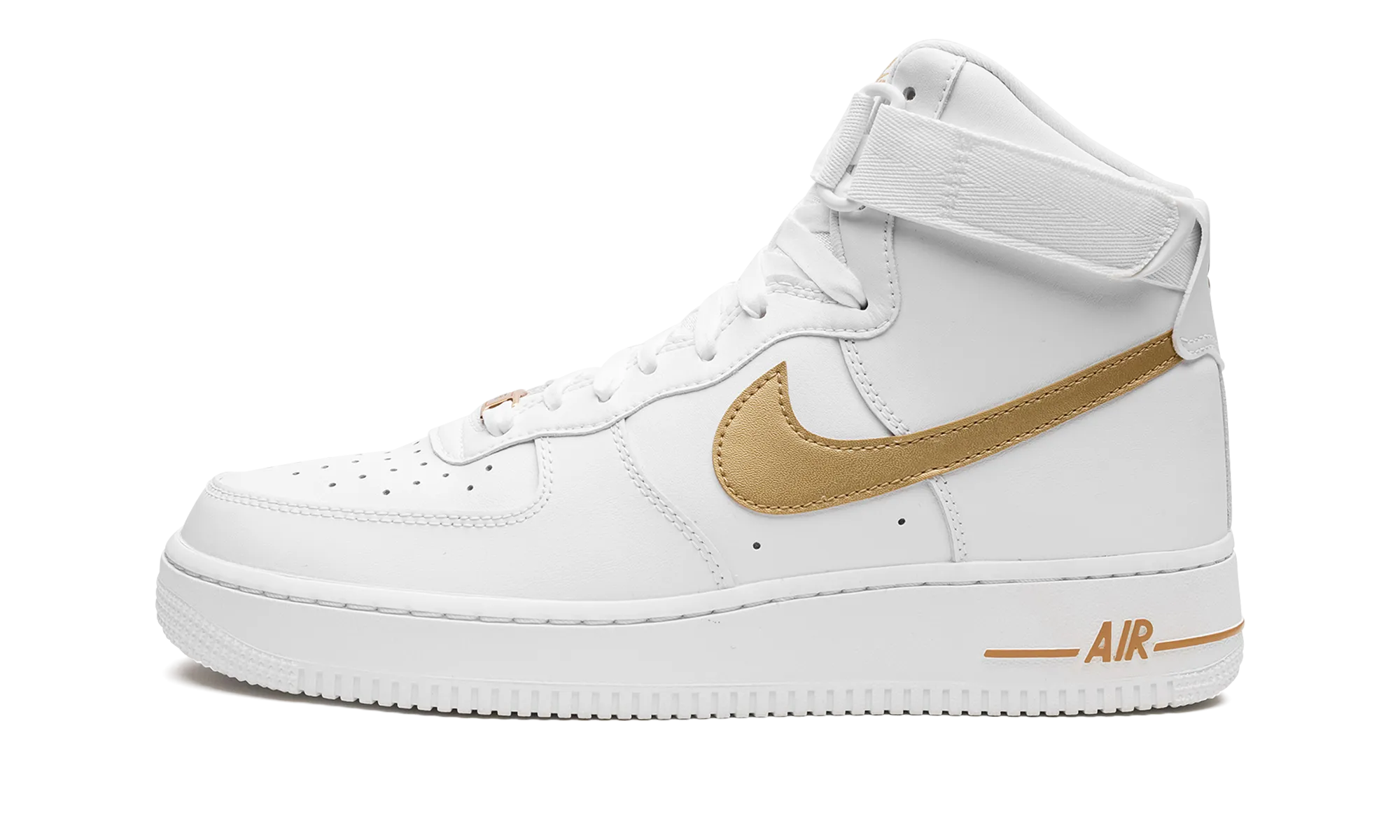 AIR FORCE 1 WMNS "White / Metallic Gold" Comfortable Movement Low Profile Cushion