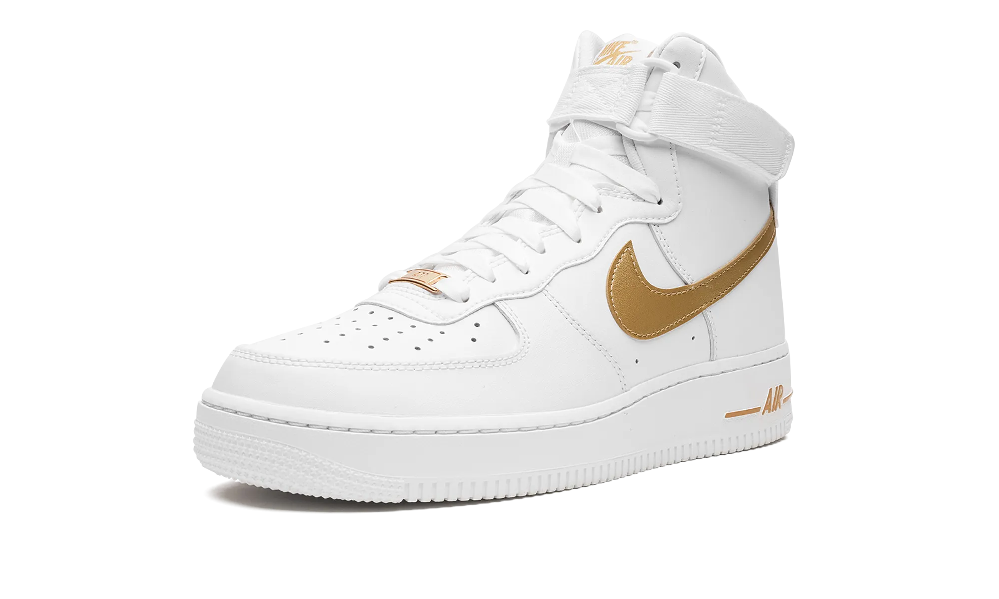 AIR FORCE 1 WMNS "White / Metallic Gold" Bold Finish Upgraded design