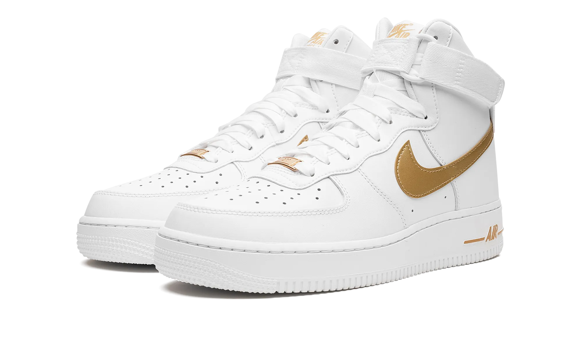 AIR FORCE 1 WMNS "White / Metallic Gold" Sturdy Outsole Move Light