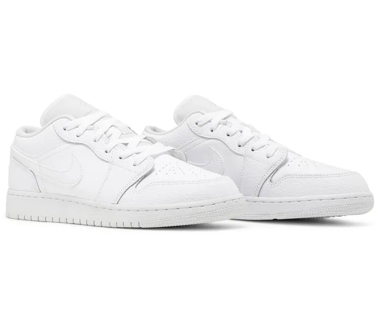 GS Nike Air Jordan 1 Low (White/White) Soft Support Low Key
