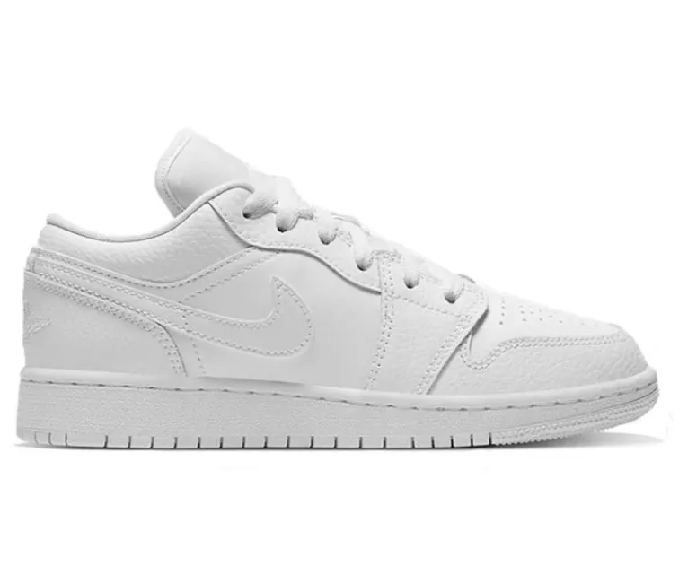 GS Nike Air Jordan 1 Low (White/White) Casual Appeal Lightweight Gear