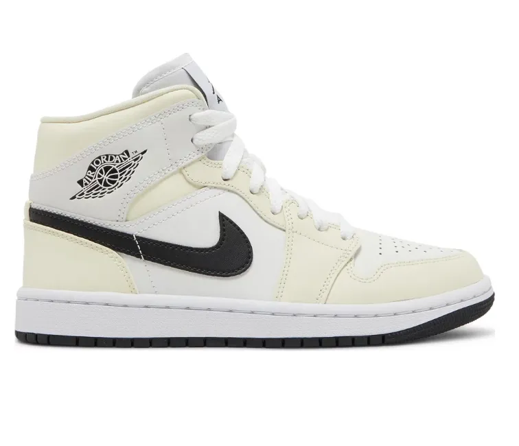 Bonded Reinforcement Panels Women's Nike Air Jordan 1 Mid (Coconut Cream)