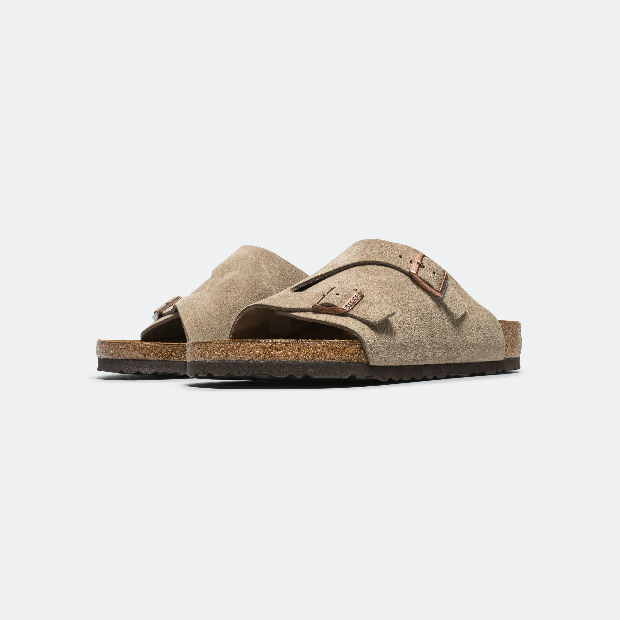 Zurich - Taupe Suede Leather Sole Traction